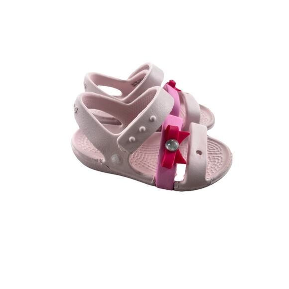 Crocs Keeley Charm Sandals Toddler Girl Sz 5 Water Pink Shoes Sandals - Picture 4 of 5